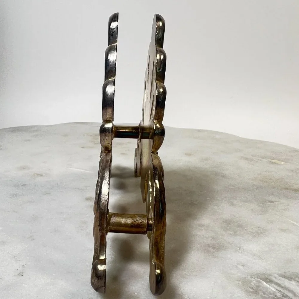 Vtg Italian Leonard Ornate Silver Plate knife‎ Rest Napkin or Mail Holder